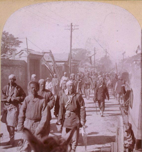 Révolte des Boxers, une compagnie à Tianjin (source: wikimedia commons)