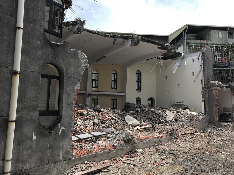Eglise de Jiaoxi à moitié démolie (photo CNA)