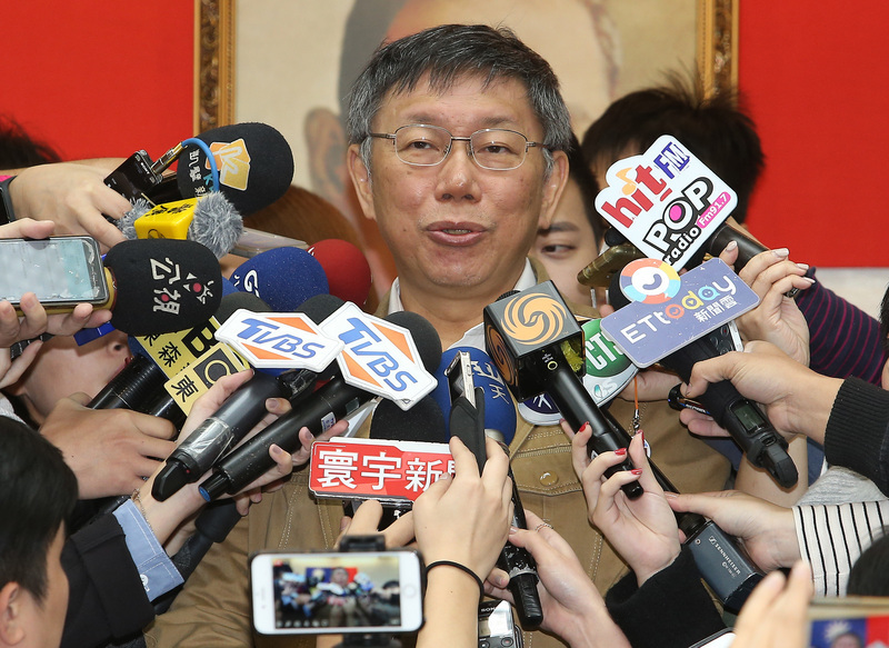 Le maire de Taipei récemment réélu Ko Wen-je (柯文哲) (Image : RTI)