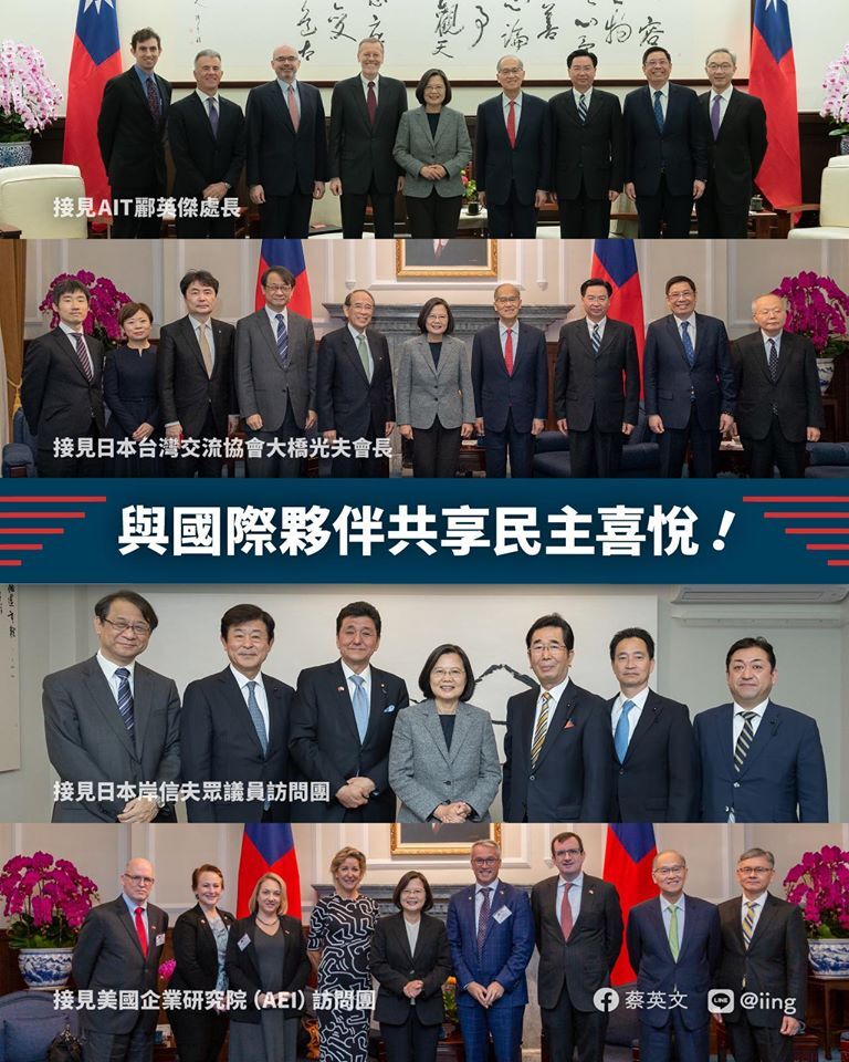 Tsai Ing-wen reçoit les délégations étrangères après sa réélection