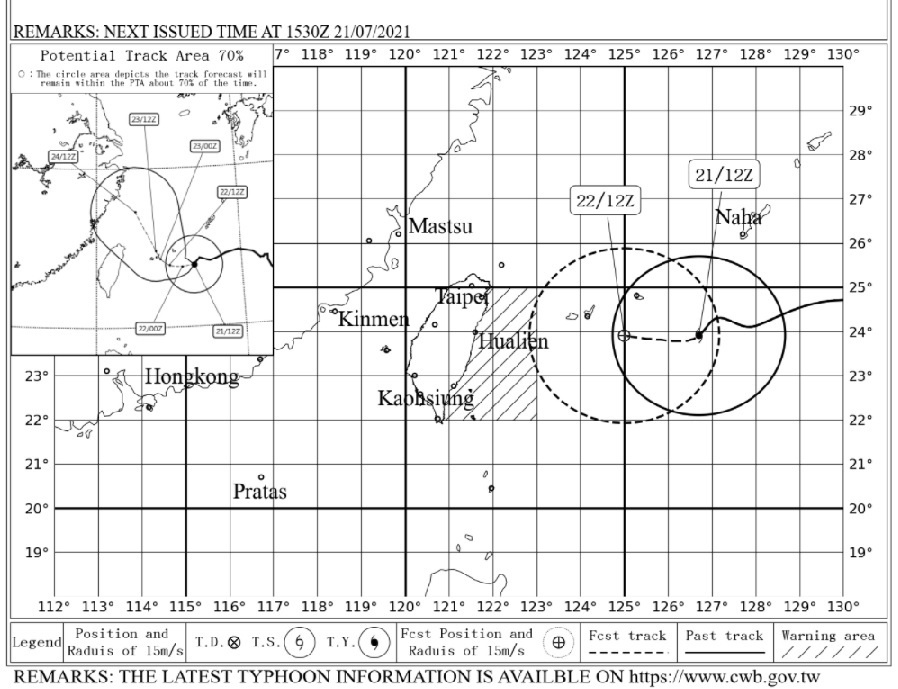 Alerte maritime pour le typhon In-fa