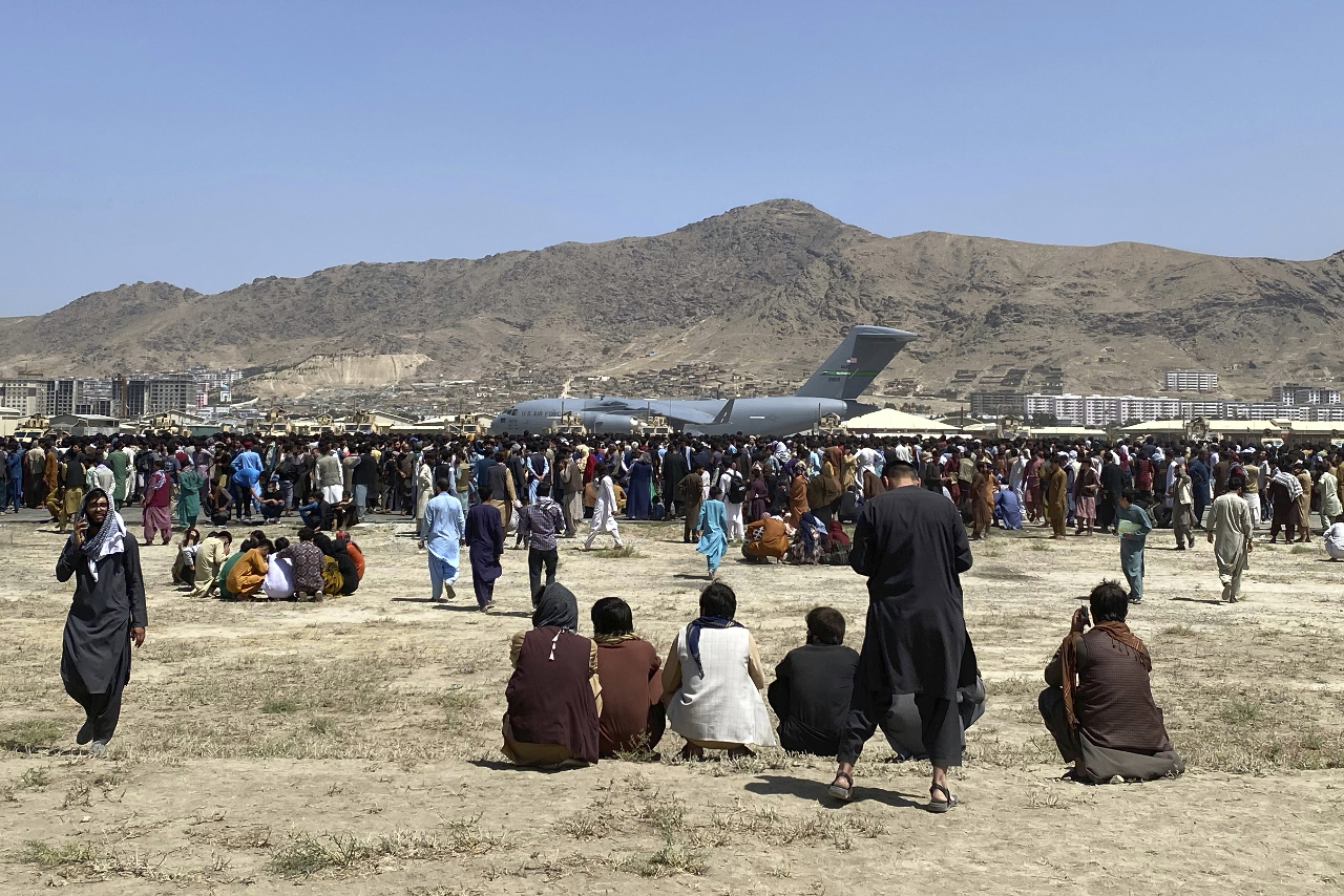 L'avion cargo C-17 à l'aeroport de Kaboul (Image : AP)