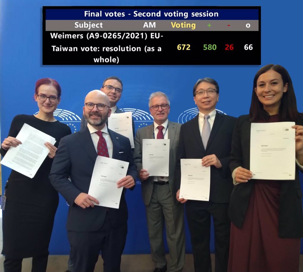 Le parlement européen adopte un rapport de coopération politique avec Taïwan