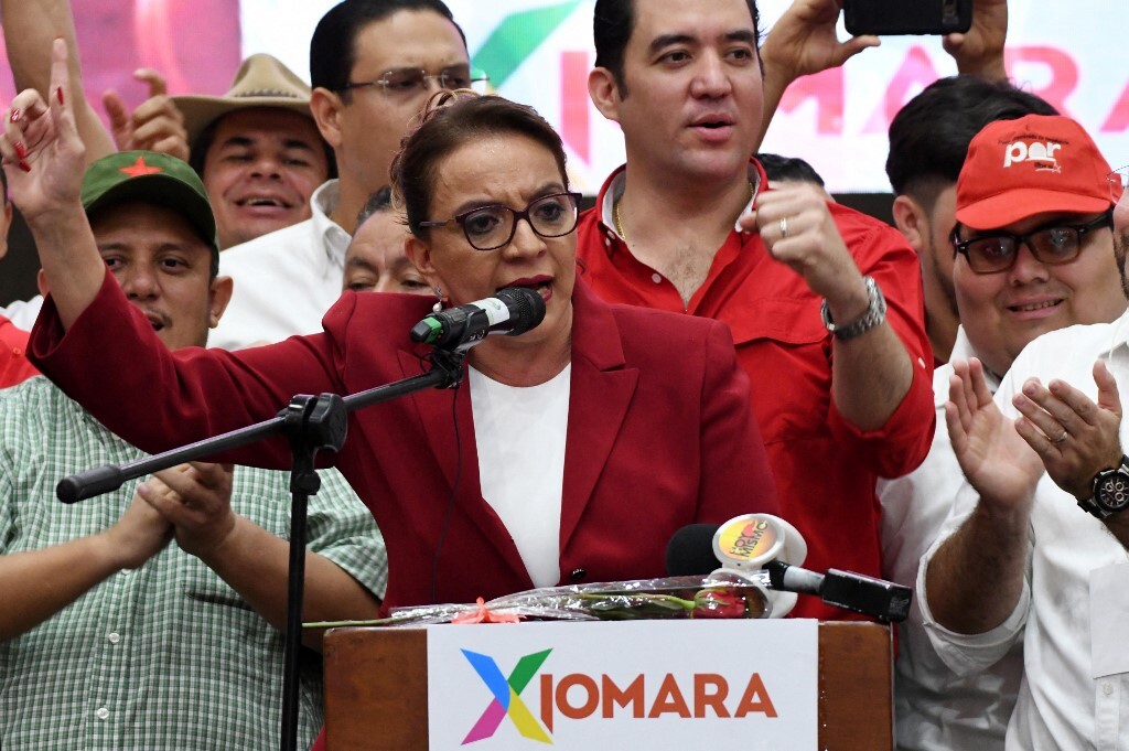 Xiamara Castro, la candidate favorite à l'élection du 28 novembre prochain qui représente le Parti Liberté et refondation (Libre), a annoncé vouloir reconnaître Pékin si elle est élue à la tête de l’Etat (Image : AFP)