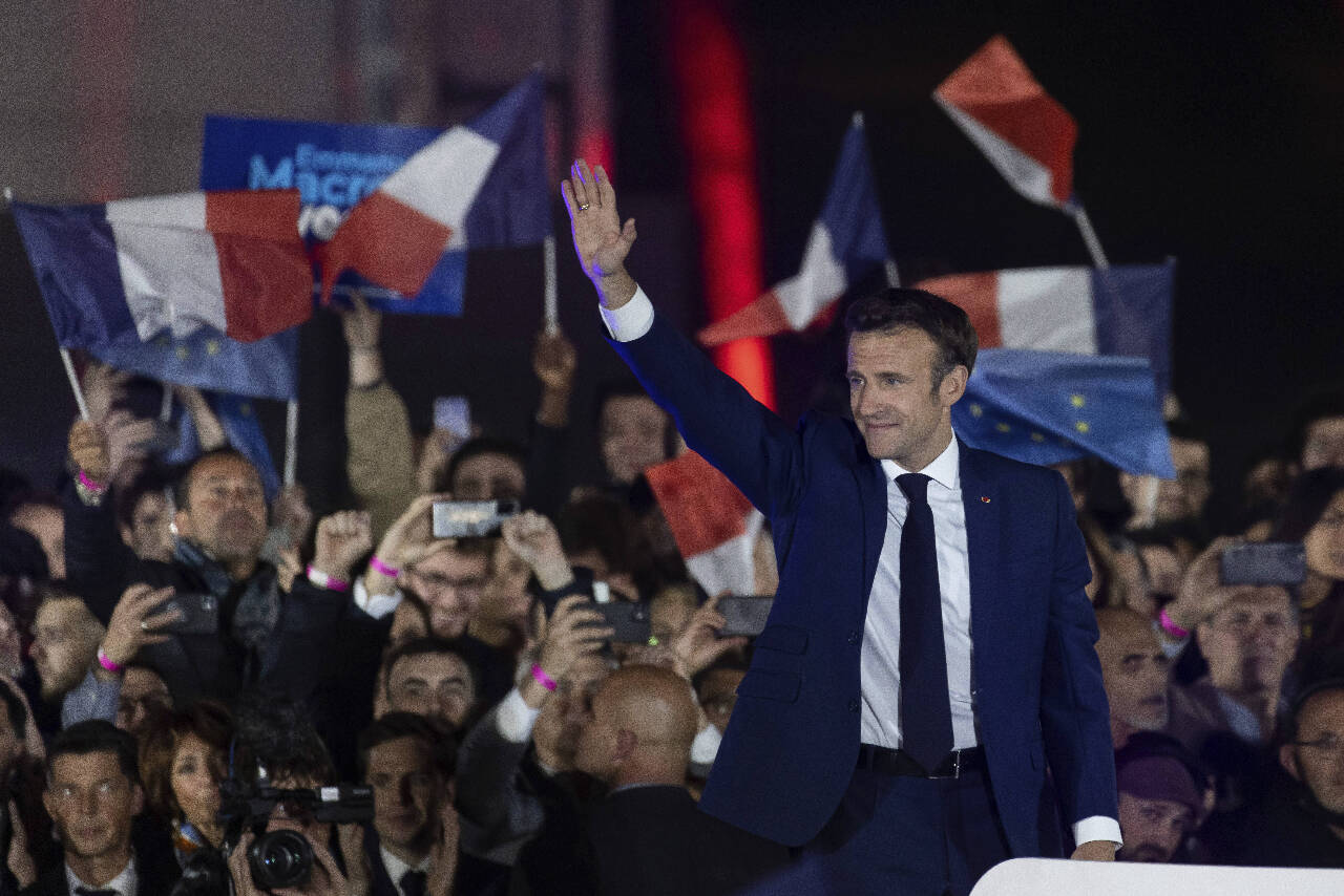 Emmanuel Macron réélu (Photo AP)