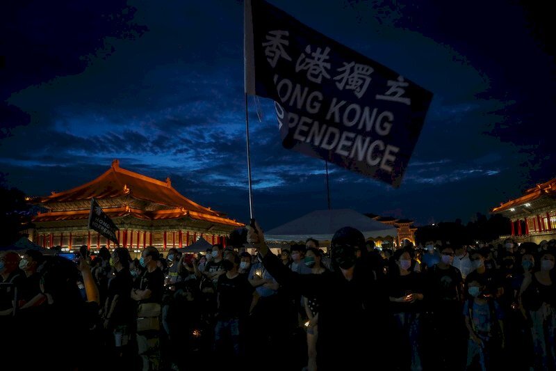 Veillée commémorative du massacre de la place Tian'anmen du 4 juin 1989 en Chine, interdite en Chine et à Hong Kong mais organisée à Taipei (Image : CNA)