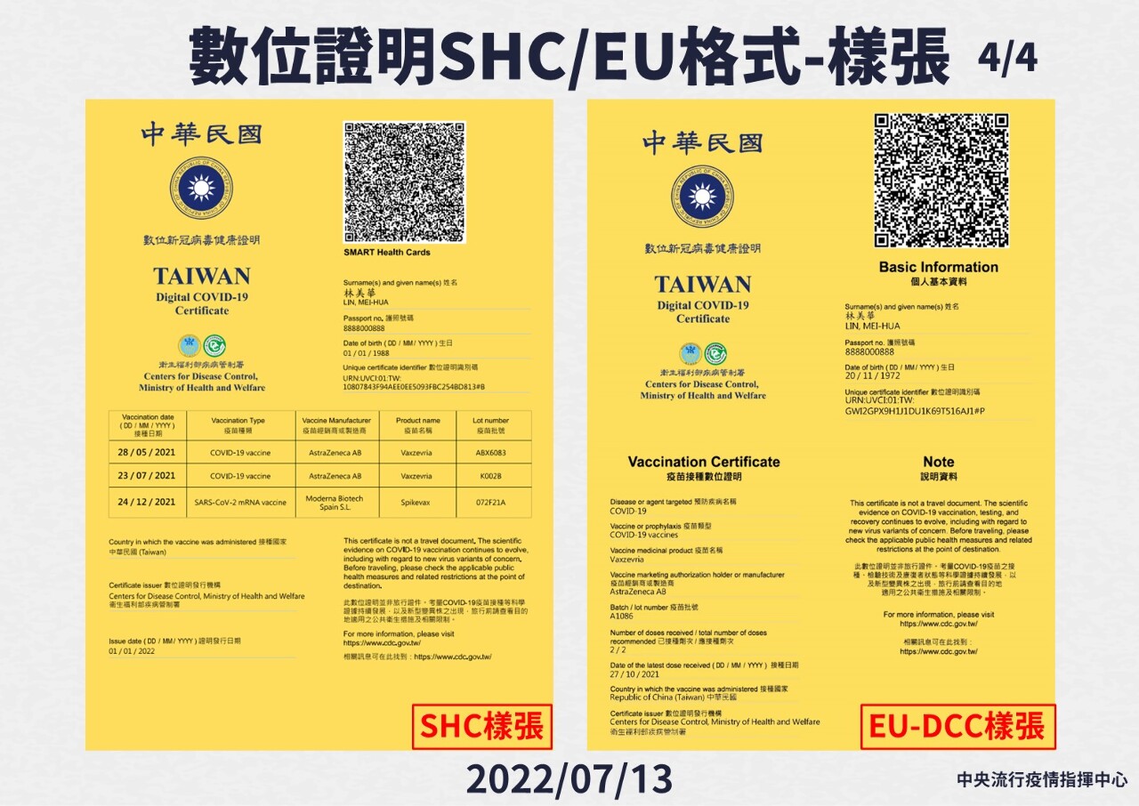 Covid-19 : Taïwan propose un nouveau certificat numérique de vaccination