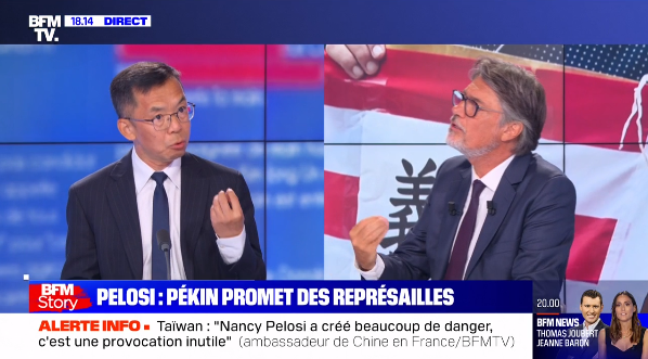 Nouveaux propos polémiques sur Taïwan de l’ambassadeur chinois en France Lu Shaye