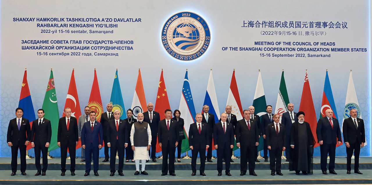 Sommet de l'Organisation de coopération de Shanghaï le 16 septembre (Image : Palais présidentiel d'Ouzbékistan)