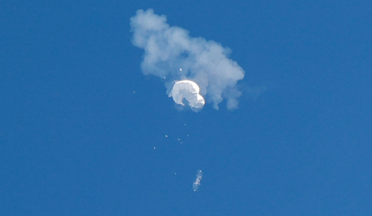 Le ballon chinois abattu par l'armée américaine le 3 janvier 2023 (Image : Reuters)