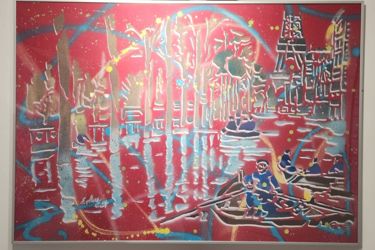 Exposition d'Epsylon Point, l'initiateur du graffiti de rue en France