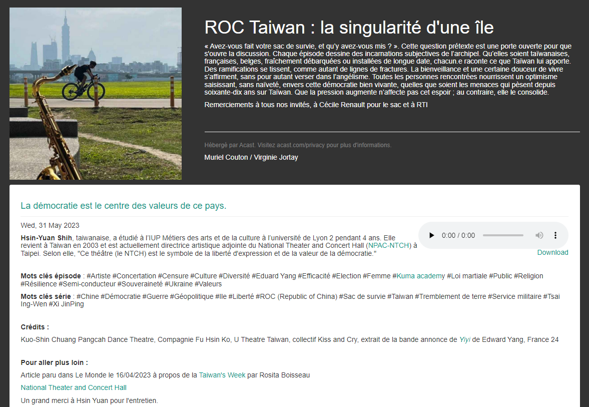 Podcast ROC Taïwan, la singularité d'une île