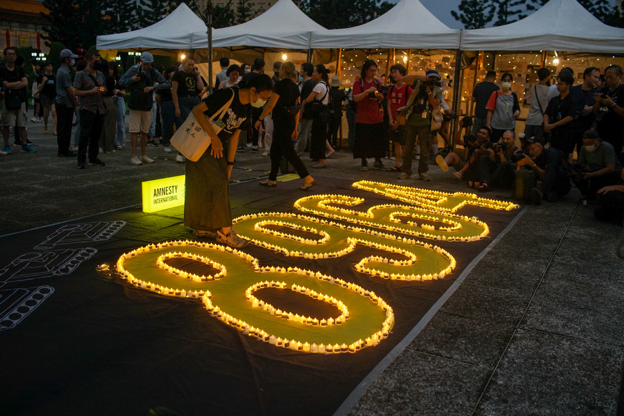 8964 signifie le 4 juin 1989, date du massacre de la Place Tian'anmen, commémoré comme chaque année à Taipei (photo : Sasa RTI)