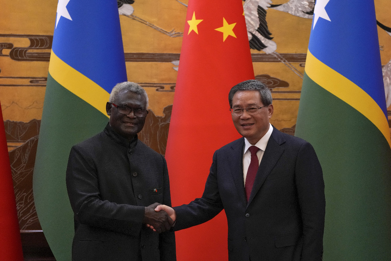 Visite du Premier ministre salomonien Manasseh Sogavare à Pékin (AFP)