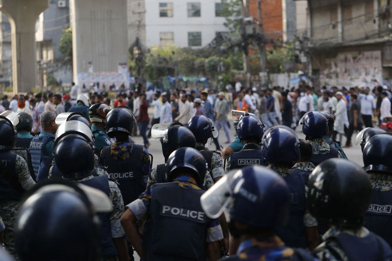 Manifestation anti-gouvernement organisée le 28 octobre 2023 par le Bangladesh Nationalist Party, principal parti d'opposition du Bangladesh (Image : AFP)