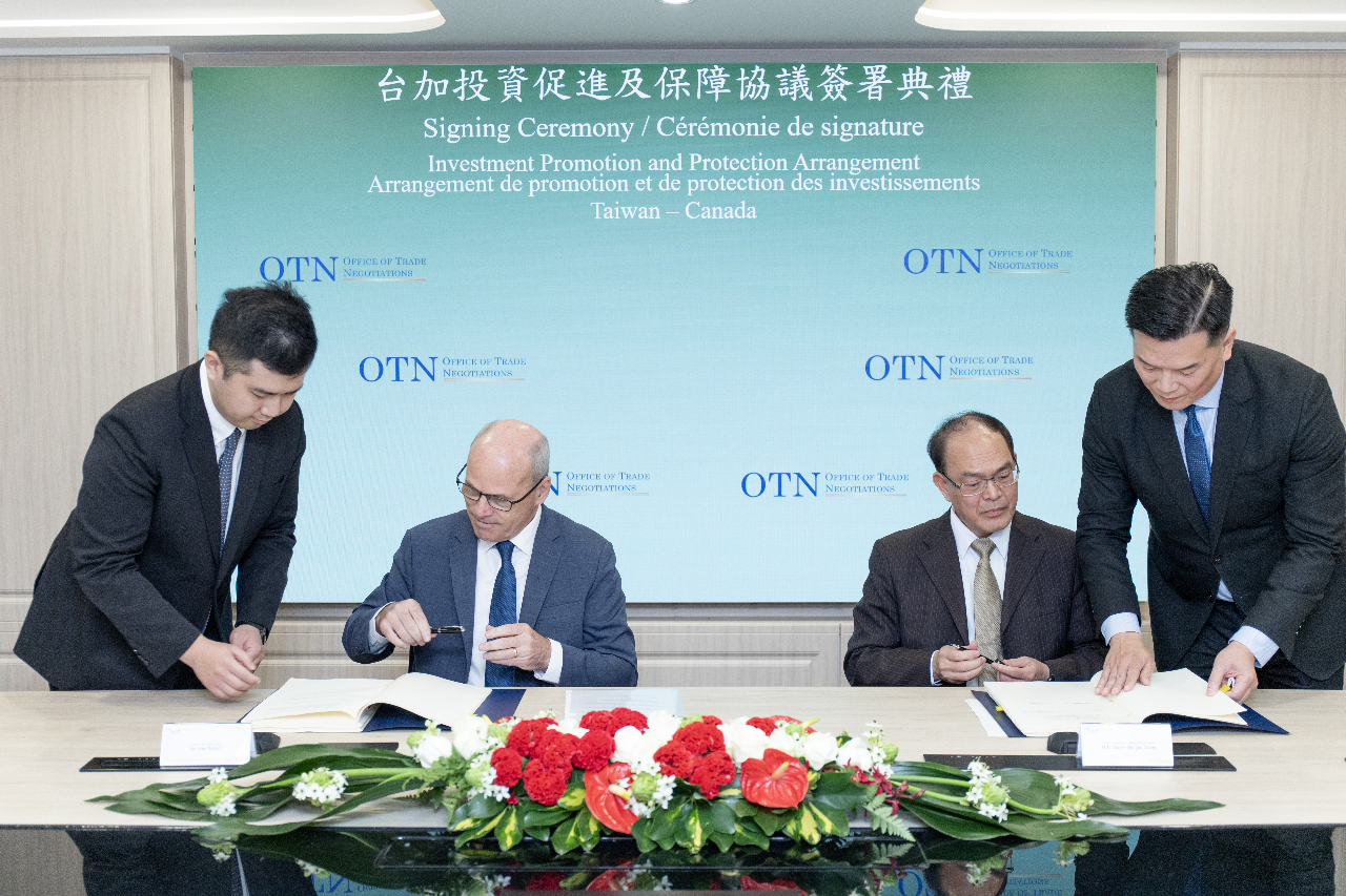 Taïwan et le Canada signent un accord sur l’investissement