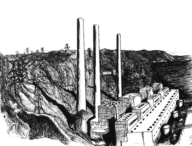 Centrale électrique (illustration Suzanne Duroy, Rti)