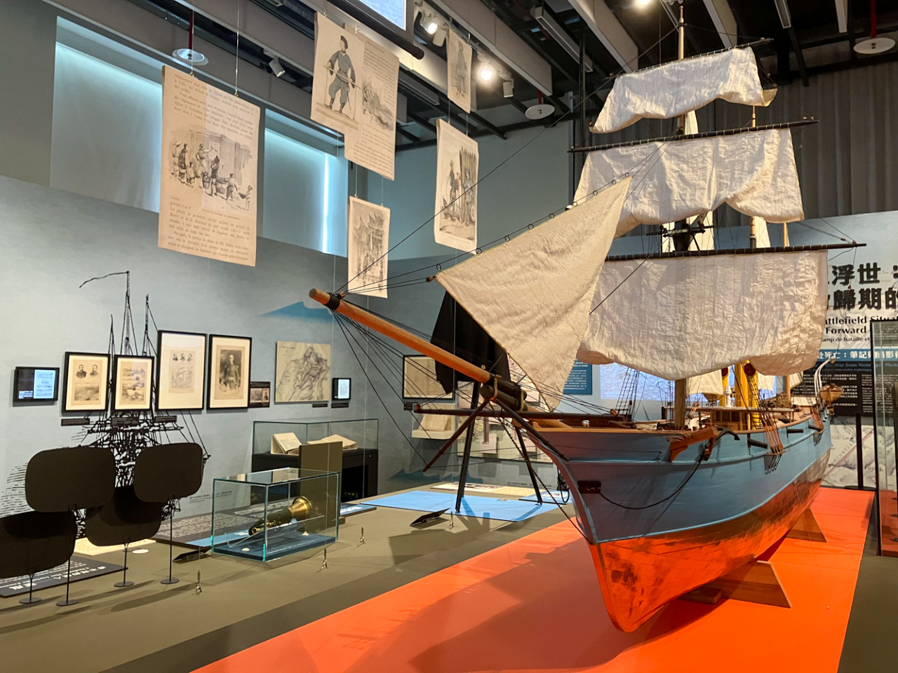 Reproduction du Bayard, qui a participé à l'expédition française à Formose, Musée d'histoire de Taïwan à Tainan, 2024 (photo : Sasa/RTI)